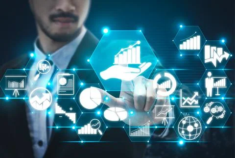 Digital Finance and Data Analytics  Business Technology Concept Stock Illustration