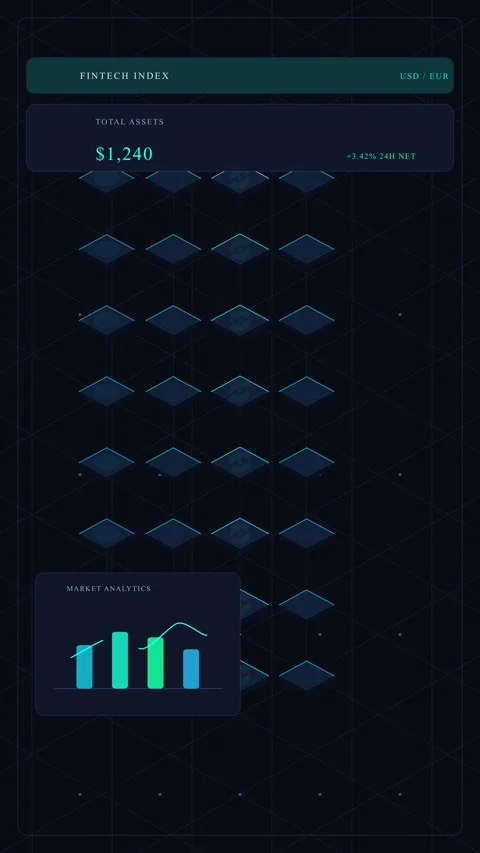 Digital finance data dashboard, isometric analytics graph, bitcoin stock ch.. Stock Footage 348329175