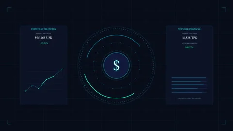 Digital finance graph, data analytics, money icon, stock exchange, technolo.. Stock Footage 348329084