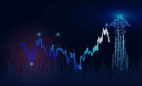 Digital finance graph displaying index fluctuations, stock trends, and pric.. Stock Illustration