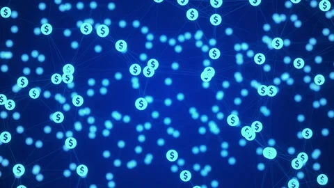 Digital Finance Network with Dollar Icons – Futuristic Money Flow Background Stock Footage 333498235