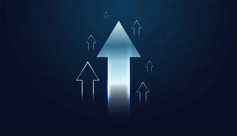 Digital Finance with sleek arrows in a continuous Grow up phase. show the D.. Иллюстрация
