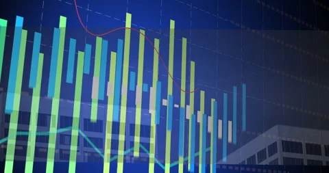 Digital financial bar chart floating ove... | Stock Video | Pond5