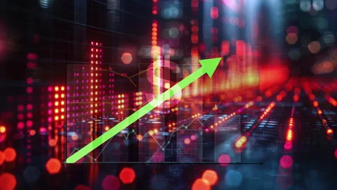 Digital financial chart indicators stock market business and exchange Video stock 303292823