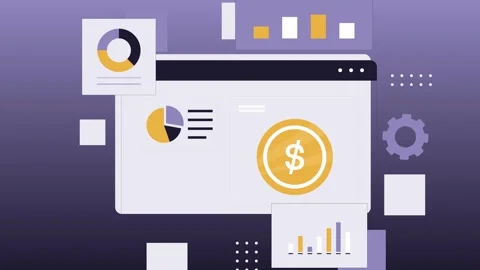Digital Financial Dashboard and Crypto Earnings Animation 스톡 동영상 334364449