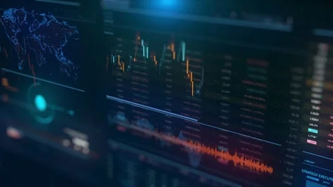 Digital Financial Dashboard With Market Data Analytics Stock Footage 337050650