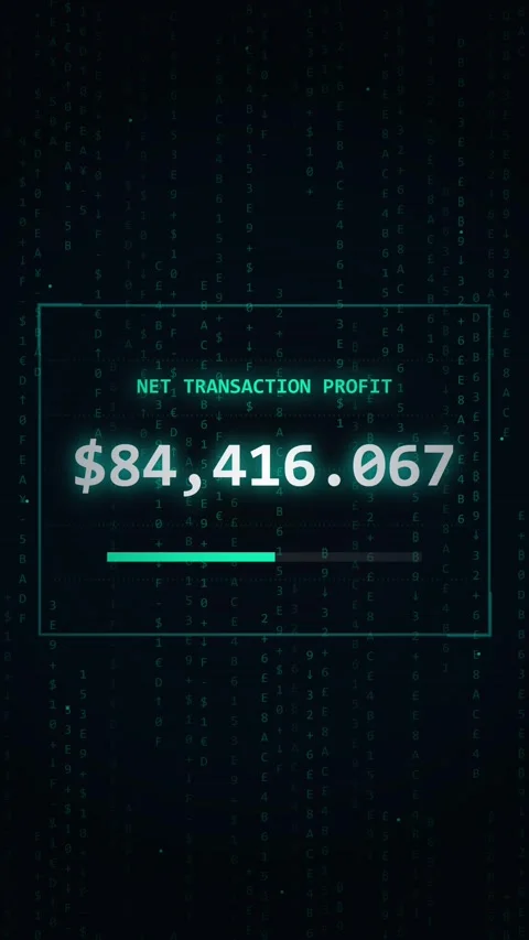Digital financial data display showing large numbers on a neon green futuri.. Stock Footage 344940406