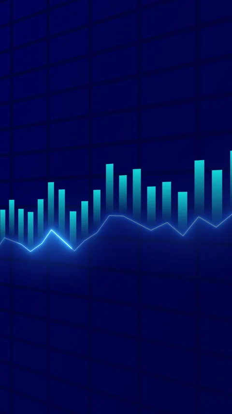 Digital Financial Graph with Lines and Grids for Vertical Display. Stock Footage 317301463