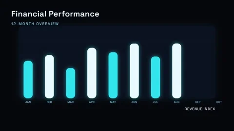 Digital financial performance bar charts with tracking monthly financial Vidéo 343773759