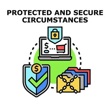 Digital financial security and private data protection concept Stock Illustration