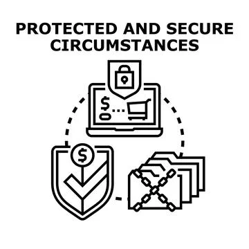 Digital financial security and private data protection concept Stock Illustration