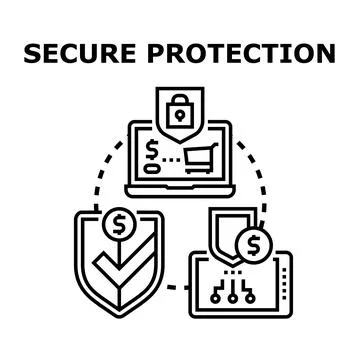 Digital financial security internet banking protection concept Stock Illustration
