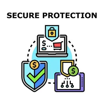 Digital financial security internet banking protection concept Stock Illustration