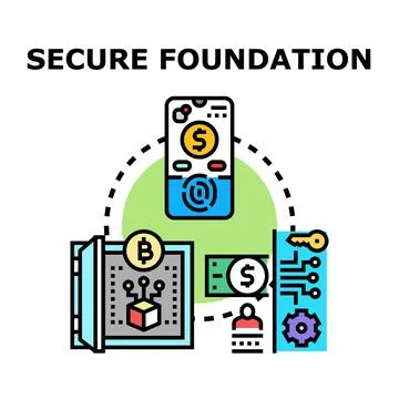 Digital financial security protecting crypto assets and online transactions Stock Illustration