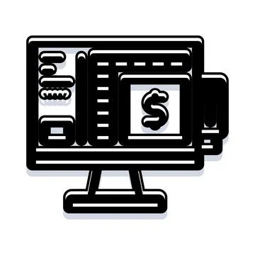 Digital financial transaction on computer screen technology Stock Illustration
