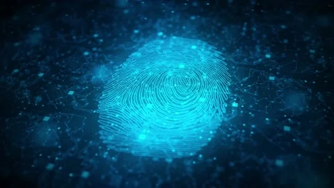 Digital Fingerprint Artificial Intelligence Network Connection 01 4k Stock Footage 145834585