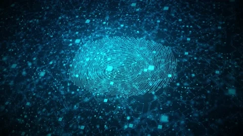 Digital Fingerprint Artificial Intelligence Network Connection 02 4K Stock Footage 145838060