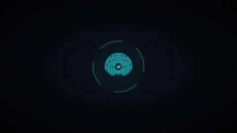Digital fingerprint biometric scanner hud animation for secure identity ver.. 库存影片 344851742