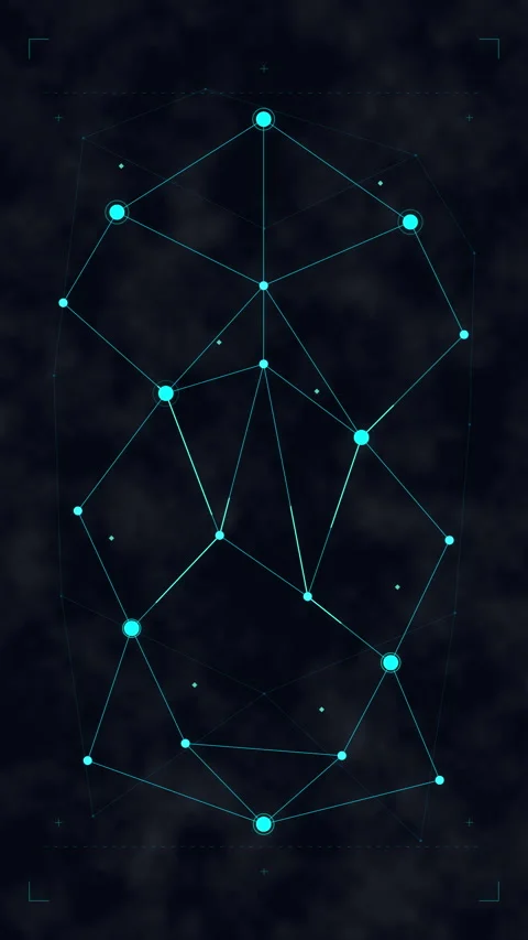 Digital fingerprint biometric security scan animation with glowing glowing dots Stock Footage 347560494