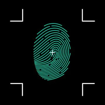 Digital fingerprint on black background. Vector Stock Illustration