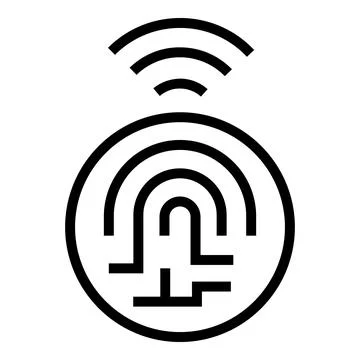 Digital fingerprint icon outline vector. Biometric identity Illustrazione stock