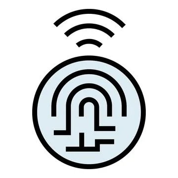 Digital fingerprint icon vector flat Stock Illustration