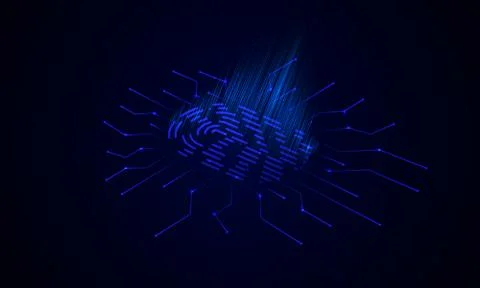 Digital fingerprint identification Illustrazione stock
