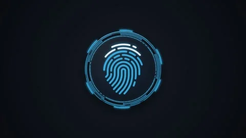 Digital fingerprint scan animation with access denied message. 4K Video stock 343265244