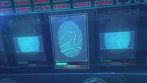Digital Fingerprint Scan Animation Stock Footage 169234895