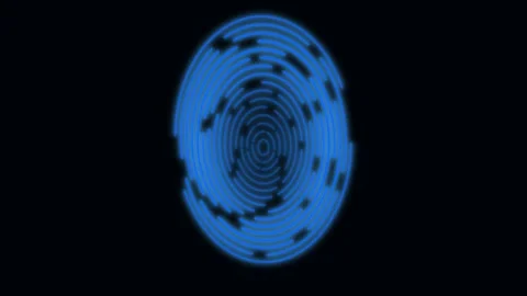 Digital fingerprint scanning animation 4K stock footage 動画素材 344740424