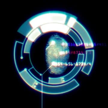 Digital fingerprint scanning identification system Stock-Illustration