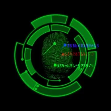 Digital fingerprint scanning identification system Stock Illustration