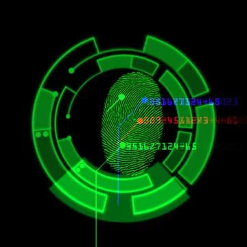 Digital fingerprint scanning identification system Stock-Illustration