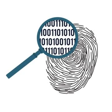 Digital fingerprinting concept Illustrazione stock