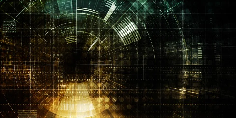 Digital Firewall Protection Cybersecurity Technology Background Stock Illustration
