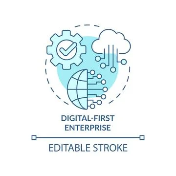 Digital-first enterprise turquoise concept icon Illustrazione stock