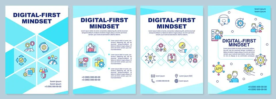 Digital first mindset brochure template Stock Illustration