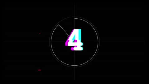 Digital Five Second Glitch Countdown Timer Stock Footage 343867087