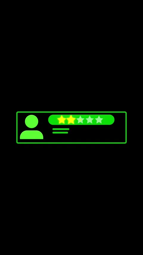 Digital five star rating review feedback user interface animation vertical .. Stock Footage 341612757
