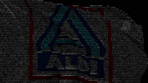 Digital flag with Aldi logo on the screen. Editorial looping animation Stock Footage 145030779