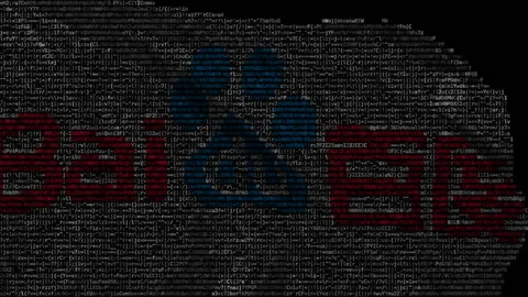 Digital flag with Baidu logo on the screen. Editorial looping animation Stock Footage 145117627