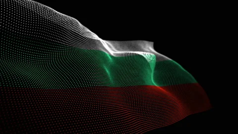 Digital Flag of Bulgaria overlay Stock Footage 204048603