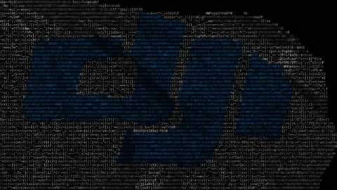 Digital flag with DJI logo on the screen. Editorial looping animation Stock Footage 144952939