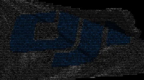Digital flag with DJI logo on the screen. Editorial 3d rendering Illustrazione stock