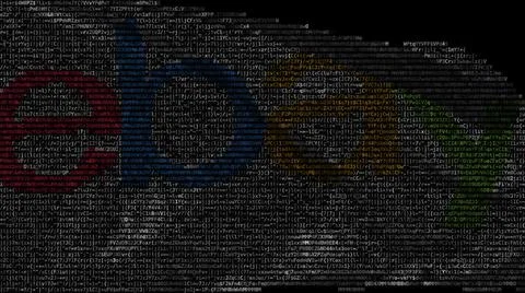 Digital flag with Ebay logo on the screen. Editorial 3d rendering Illustrazione stock