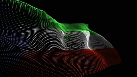 Digital Flag of Equatorial Guinea overlay Stock Footage 205880654