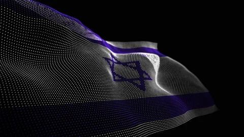 Digital Flag of Israel overlay Stock Footage 205767589