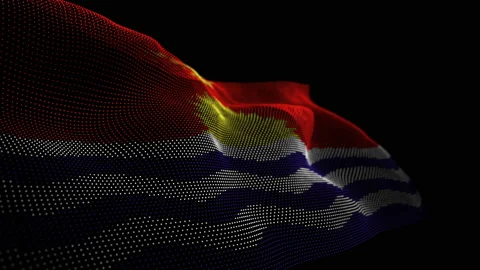 Digital Flag of Kiribati overlay Stock Footage 205790776