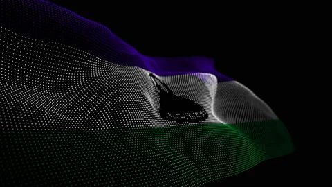 Digital Flag of Lesotho overlay Stock Footage 205837387