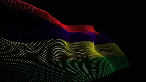 Digital Flag of Mauritius overlay Stock Footage 209396195
